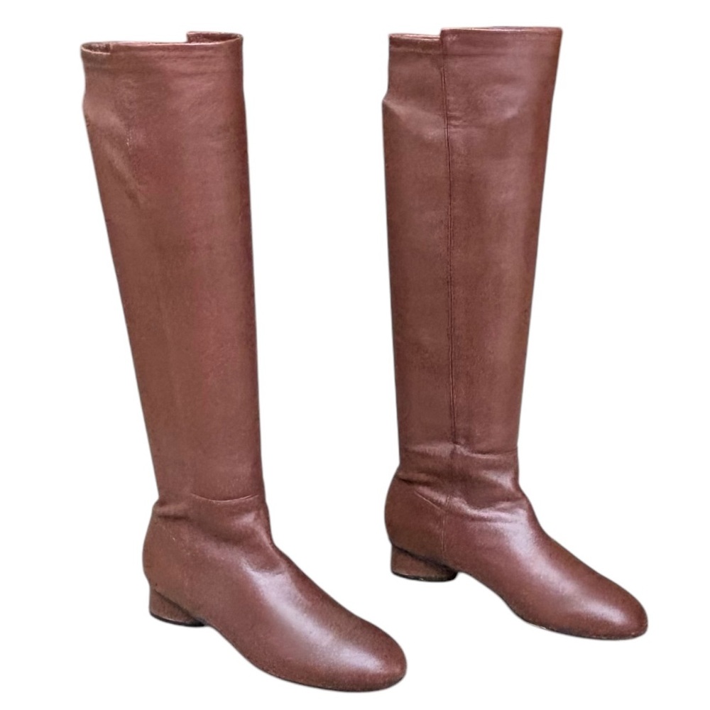 Stuart Weitzman Cognac Stretch Pull On Boots - image 1